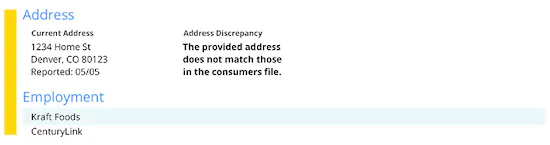 Tenant Credit Report Address Header - The Smart Choice for Tenant Screening  - The Smart Choice for Tenant Screening 