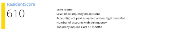 Example of ResidentScore - The Smart Choice for Tenant Screening  - The Smart Choice for Tenant Screening 